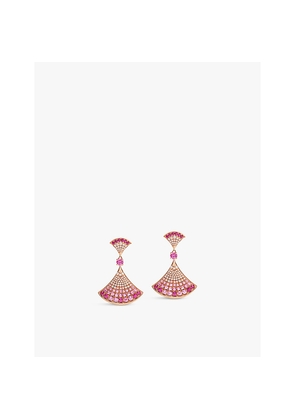 Bvlgari Divas' Dream 18ct Rose-Gold, Brilliant-Cut 1.08ct Sapphire, 0.52ct Ruby and 0.29ct Diamond Earrings