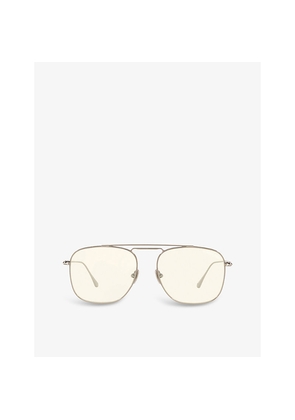 Mens Tom Ford Ft5731-B Pilot-Frame Metal Glasses