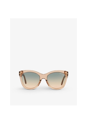 Womens Tom Ford Ft0870 Wallace Cat-Eye Acetate Sunglasses