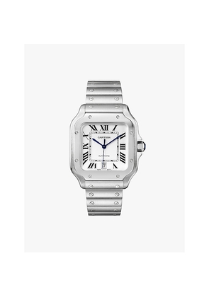 Mens Crwssa0018 Santos De Cartier Large Model Stainless Steel and Leather Watch