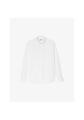 Mens Sandro Classic-Collar Long-Sleeve Cotton Shirt