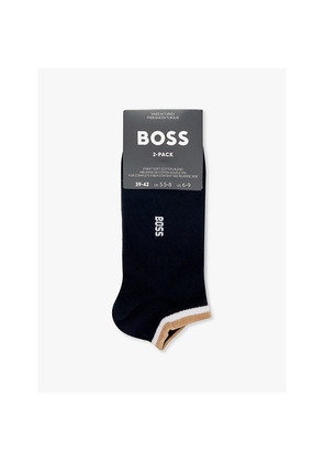 Mens Boss Branded Pack Of Two Cotton-Blend Socks