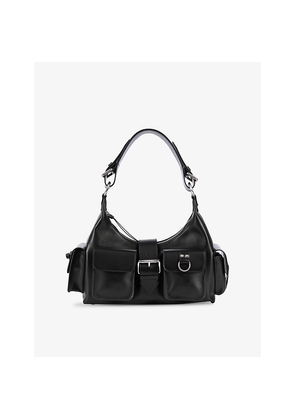 Womens The Kooples Amelia Logo-Engraved Leather Shoulder Bag