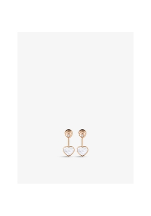 Chopard Happy Hearts 18ct Rose-Gold, 0.08ct Diamond and Mother-Of-Pearl Earrings