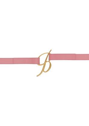 Blumarine Pink Logo Buckle Belt