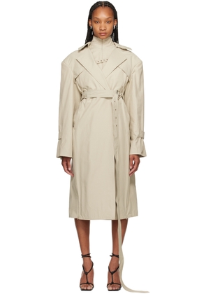 SRVC Beige Oren Trench Coat & Tank Top Set