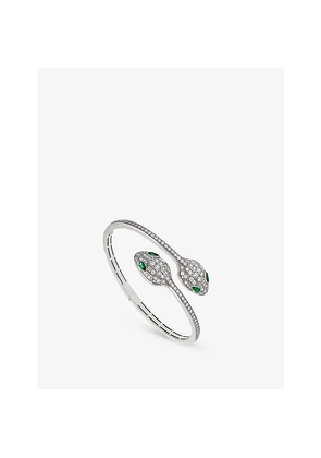 Bvlgari Serpenti 18ct White-Gold and 1.72ct Brilliant-Cut Diamond Bangle Bracelet