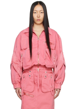 Blumarine Pink Padded Bomber Jacket
