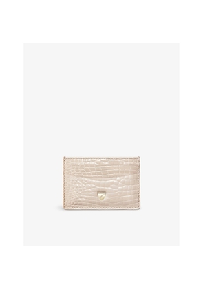 Womens Aspinal Of London Logo-Embossed Leather Card Holder