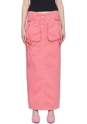Blumarine Pink Embroidered Maxi Skirt