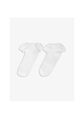 Womens Maje Bonneterie Frilled Cotton-Blend Socks