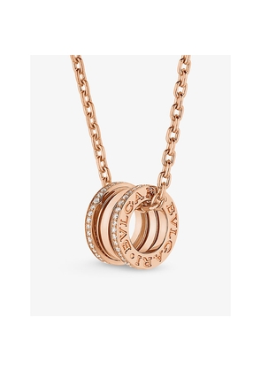 Bvlgari B.Zero1 18ct Rose-Gold and 0.38ct Brilliant-Cut Diamond Pendant Necklace