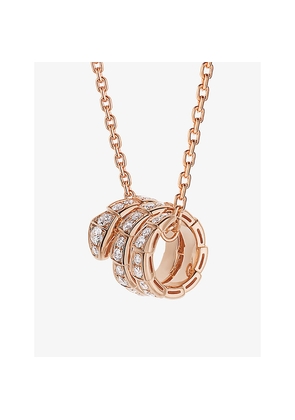 Bvlgari Serpenti Viper 18ct Rose-Gold and 0.63ct Round-Cut Diamond Pendant Necklace