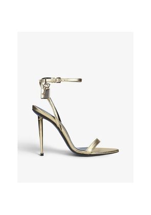 Womens Tom Ford Padlock Leather Heeled Sandals