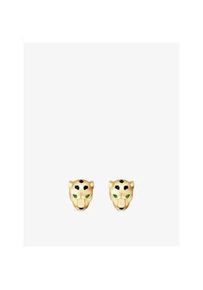 Panthère De Cartier 18ct Yellow-Gold Tsavorite, Garnets and Onyx Earrings