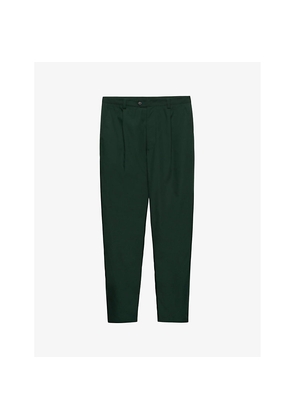 Mens Prada Poplin Brand-Print Straight-Leg Slim-Fit Woven Trousers