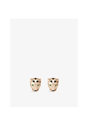 Panthère De Cartier 18ct Rose-Gold Tsavorite, Garnets and Onyx Earrings