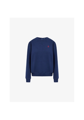 Womens Polo Ralph Lauren Logo-Embroidery Crewneck Cotton-Blend Jersey Sweatshirt