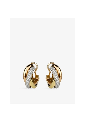 Cartier Trinity 18ct White-Gold, 18ct Rose-Gold, 18ct Yellow-Gold and 0.4ct Brilliant-Cut Diamond Earrings
