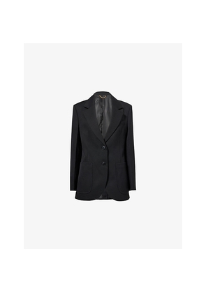 Womens Victoria Beckham Single-Breasted Patch-Pocket Woven-Blend Blazer