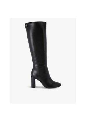 Womens Carvela Jackpot Block-Heel Faux-Leather Knee-High Boots