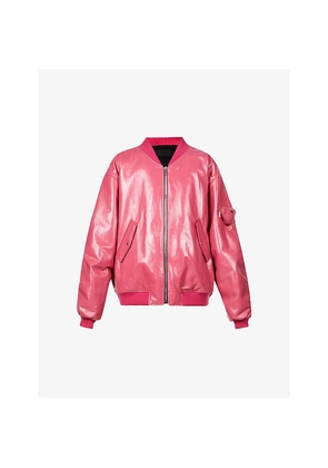 Mens Prada Oversized Leather Bomber Jacket