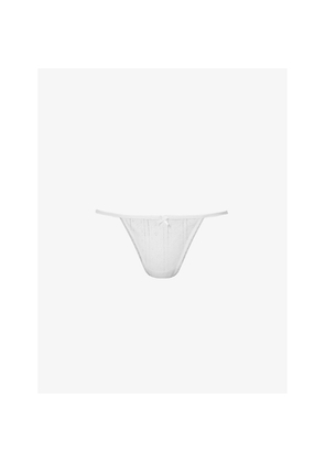 Womens Cou Cou Intimates Pointelle Mid-Rise Cotton Thong