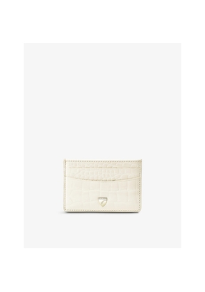 Womens Aspinal Of London Slim Croc-Embossed Leather Cardholder
