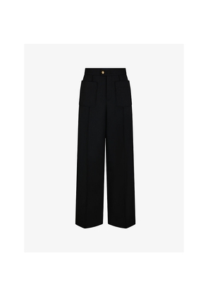 Womens Soeur Harry Straight-Leg Wool-Blend Trousers