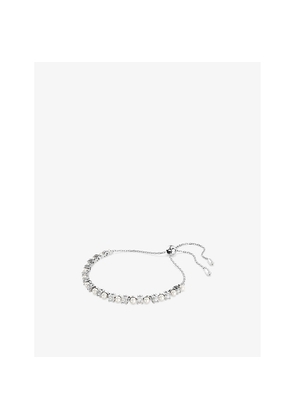 Womens Swarovski Matrix Rhodium-Plated and Crystal Bracelet