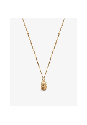 Womens La Maison Couture With Love Darling #4 Wisdom 14ct Gold-Plated Vermeil Sterling-Silver and Zircon Pendant Necklace