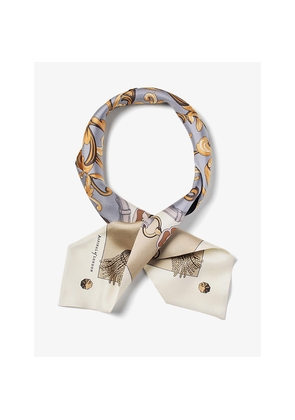Womens Aspinal Of London Signature Graphic-Print Silk Scarf