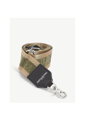 Womens Zadig&Voltaire Logo-Print Striped Woven Strap