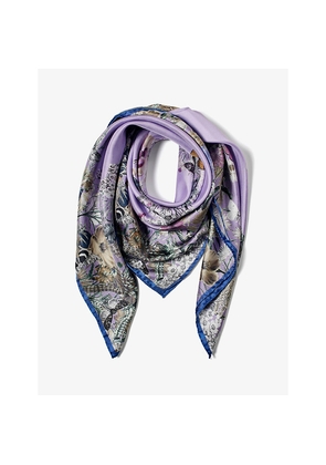 Womens Aspinal Of London Ombre 'A' Floral-Print Silk Scarf