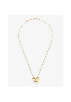Van Cleef & Arpels Frivole Mini 3-Flower Yellow-Gold and 0.16ct Round-Cut Diamond Necklace