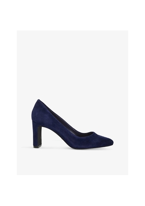 Womens Dune Arriving Closed-Toe Suede Heeled Courts
