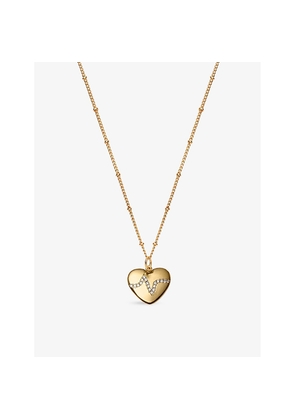 Womens La Maison Couture With Love Darling Global Goals #3 Heartbeat 14ct Yellow Gold-Plated Vermeil Sterling-Silver and Gemstones Pendant Necklace
