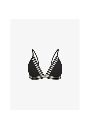 Womens Reiss Faith Contrast-Stripe Triangle Bikini Top