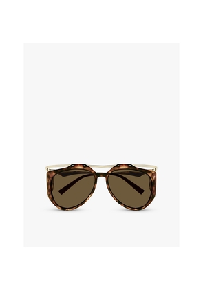 Womens Saint Laurent Ys000610 Amelia Pilot-Frame Metal Sunglasses