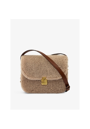 Womens Soeur Bellissima Mini Shearling Shoulder Bag