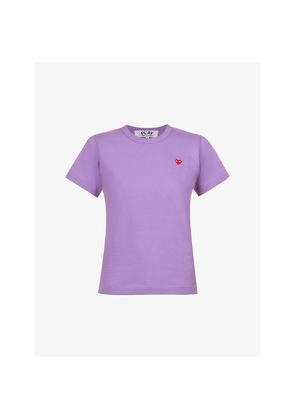 Womens Comme Des Garcons Play Heart-Embroidered Cotton-Jersey T-Shirt