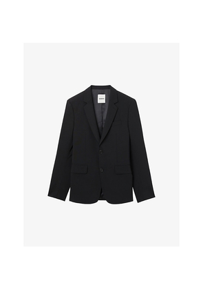 Mens Sandro Single-Breasted Virgin-Wool Jacket