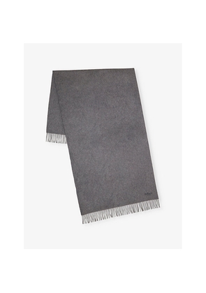 Womens Mulberry Solid Logo-Embroidered Merino-Wool Scarf