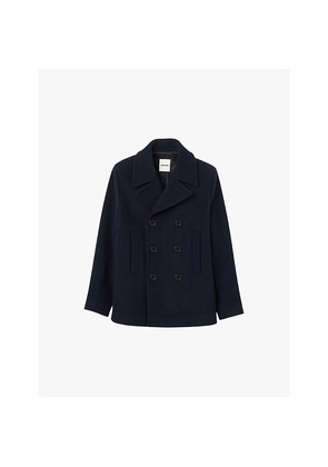 Mens Sandro Double-Breasted Peak-Lapel Wool-Blend Coat