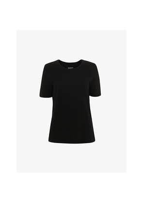 Womens Whistles Rosa Double-Trim Cotton T-Shirt