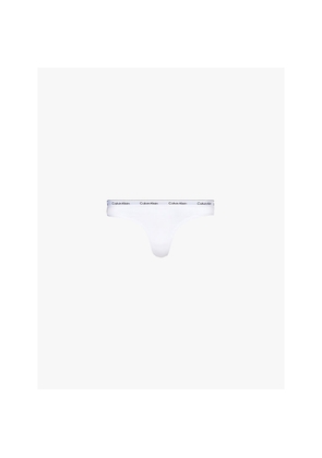 Womens Calvin Klein Modern Logo Low-Rise Stretch-Cotton Thong