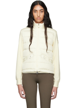 Moncler Off-White Paneled Down Cardigan