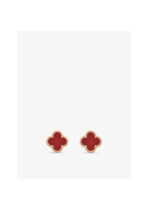 Van Cleef & Arpels Sweet Alhambra Rose-Gold and Carnelian Stud Earrings