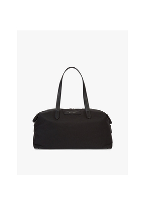Mens Smythson Norton Leather-Trim Canvas Travel Bag