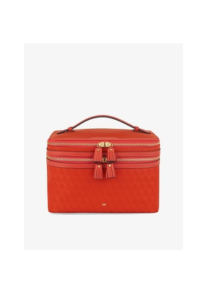 Womens Anya Hindmarch Vanity Kit Logo-Jacquard Nylon Cosmetics Case